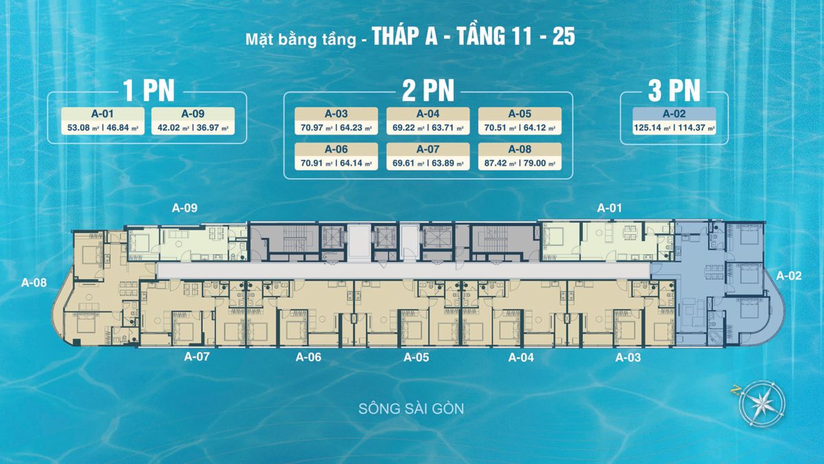 Mặt bằng căn hộ Serena Riverside: chi tiết từng tháp, từng mã căn