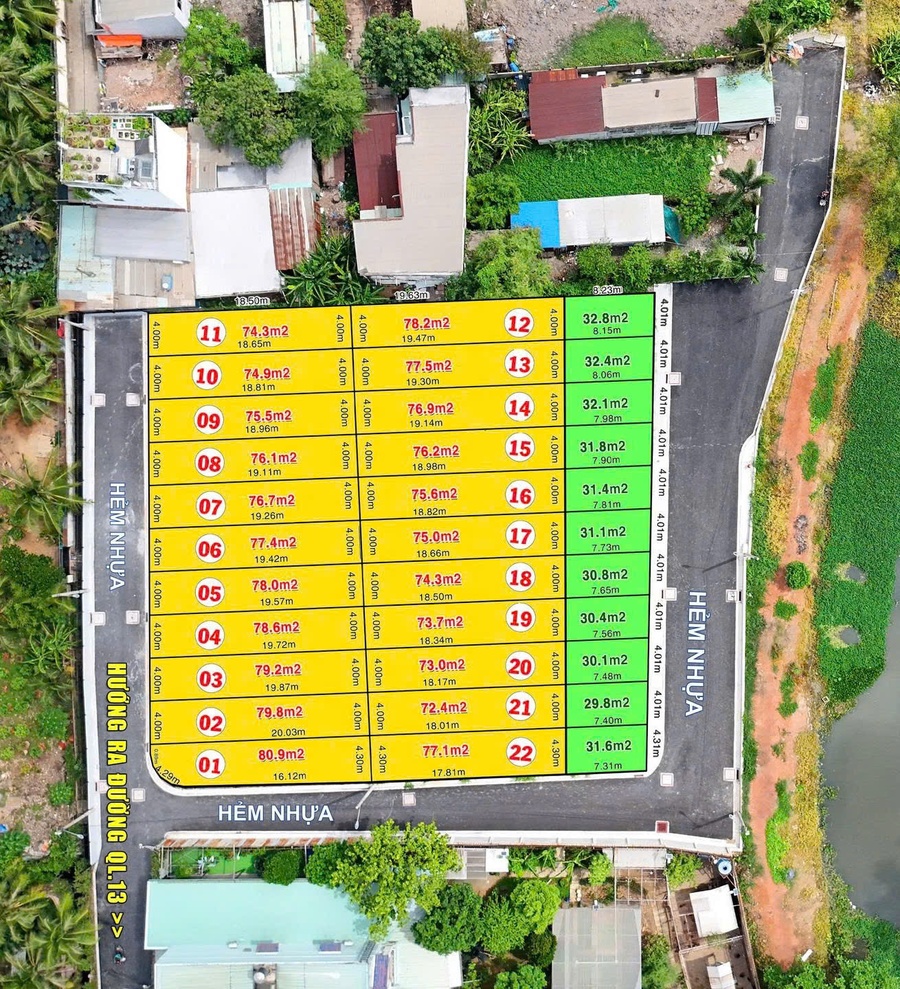 Bán đất hẻm 766 Quốc lộ 13, View sông, sổ hồng riêng 