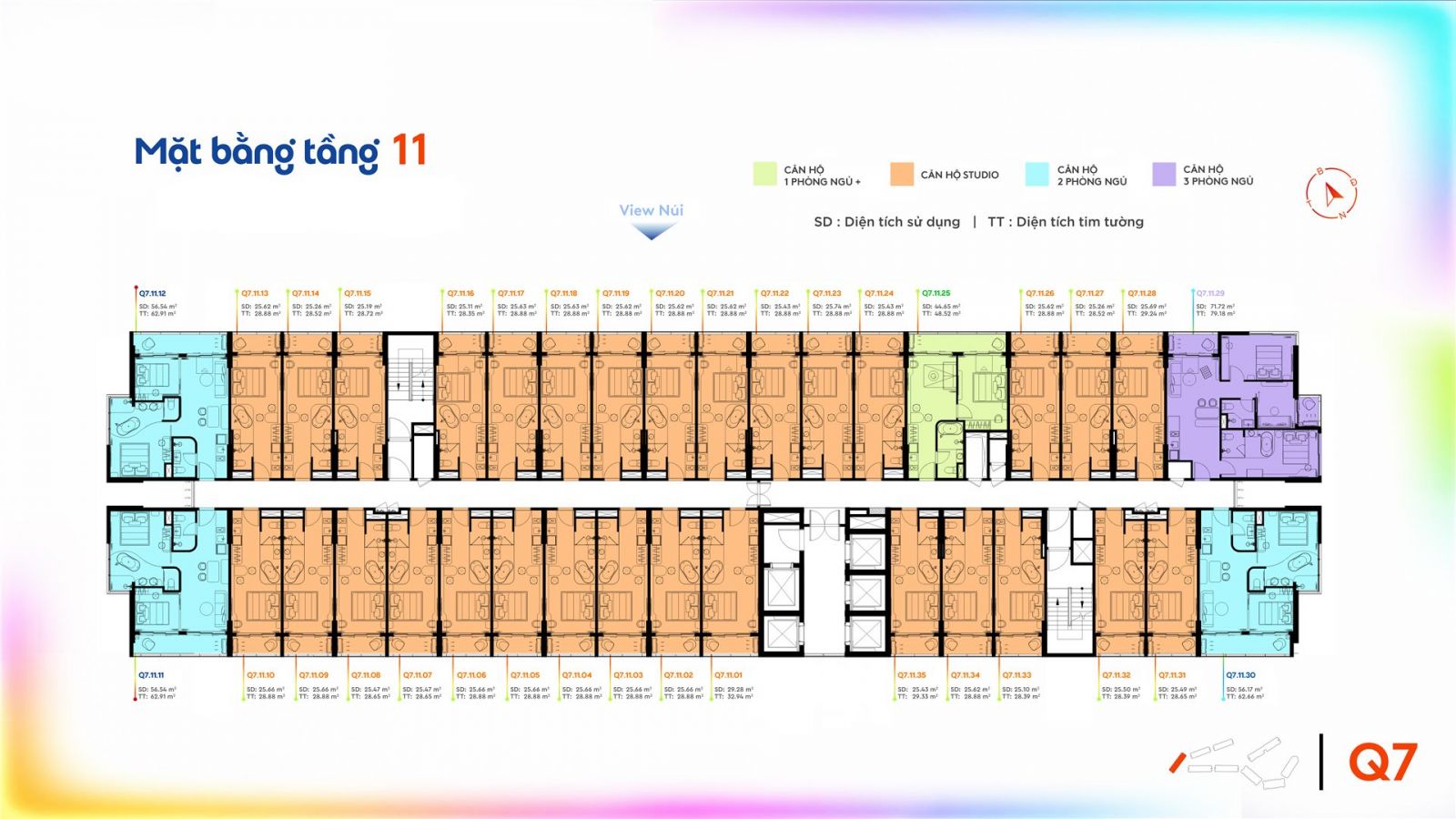 Mặt bằng tầng 11 tháp Q7 dự án Qtopia Vũng Tàu Mặt bằng tầng 11 tháp Q7 dự án Qtopia Vũng Tàu