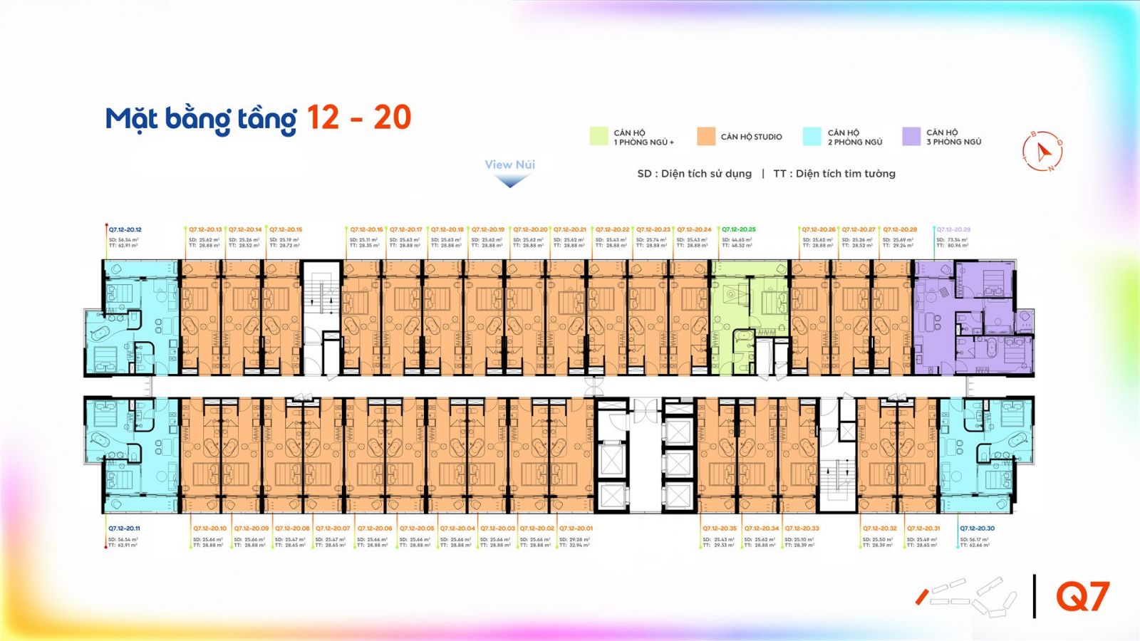 Mặt bằng tầng 12–20 tháp Q7 dự án Qtopia Vũng Tàu Mặt bằng tầng 12–20 tháp Q7 dự án Qtopia Vũng Tàu
