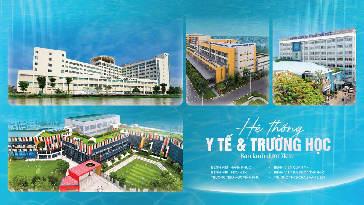 Bệnh viện và trường học gần Serena Riverside