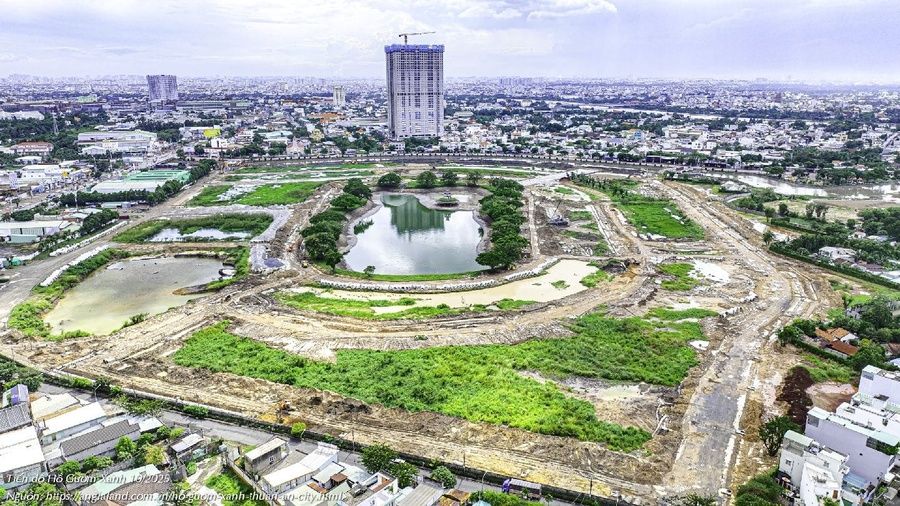 Công trường hạ tầng khu đô thị Hồ Gươm Xanh