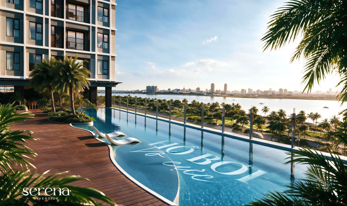 Hồ bơi vô cực hướng sông Sài Gòn tại Serena Riverside